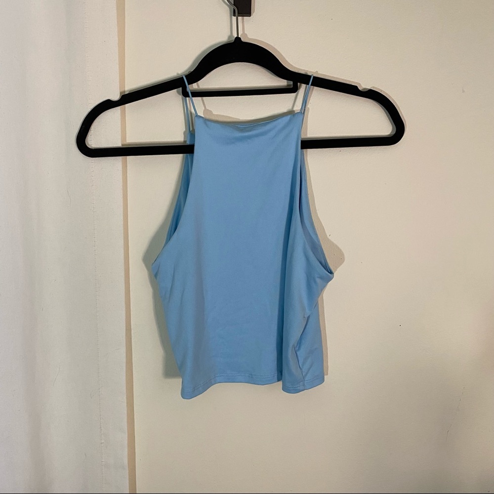 Blue Satin Halter Top - Picture 4 of 6